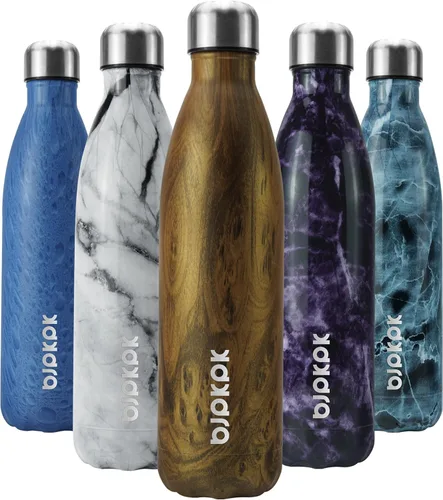 Miniatura 92 de BJPKPK Botella de Agua Aislada 17oz Botellas de Agua de Acero Inoxidable Apta para Lavavajillas Metal Térmica Mantiene Frío y Caliente, Gris Niebla