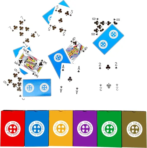 Miniatura 5 de TSB Paquete de 12 cartas de puente de impresión estándar, 6 colores, fácil almacenamiento
