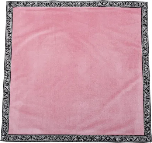 Miniatura 4 de BLESSUME Paño de mesa y bolsa de terciopelo de bruja Altar Tarot Paño cuadrado de adivinación (rosa)