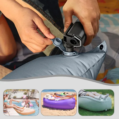 Miniatura 5 de THE WEEKEND Bomba de aire portátil con linterna LED – Inflado/desinflado rápido para colchones de aire, flotadores de piscina, almohadillas