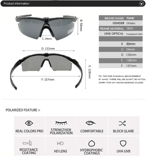 Miniatura 6 de Gafas tácticas profesionales protectoras militares polarizadas gafas de disparo Deportes Senderismo Ciclismo Paintball Gafas de seguridad Verde