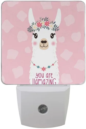 Miniatura 8 de Lámpara de noche LED enchufable con sensor de luz, libélulas florales grungy, luz blanca, paquete de 2 unidades, para pasillo, baño, dormitorio