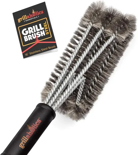 Miniatura 8 de Cepillo de parrilla Grillaholics para parrilla al aire libre - Cepillo de barbacoa seguro sin cerdas con raspador incorporado – El accesorio