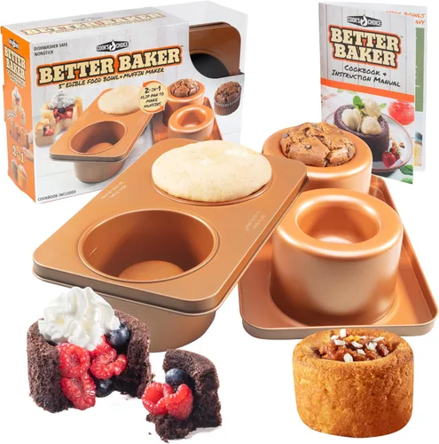Miniatura 9 de SCS Direct Cook's Choice Better Baker - Tazón de postre comestible 2 en 1 y mini panificadora con libro de recetas de recetas - Molde para hornear