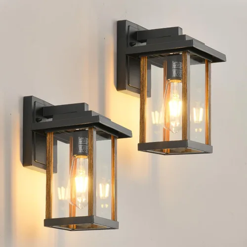 Miniatura 12 de Aplique de pared para exteriores, lámparas de porche exterior, luces de pared exterior antioxidantes para montaje en pared en acabado de grano