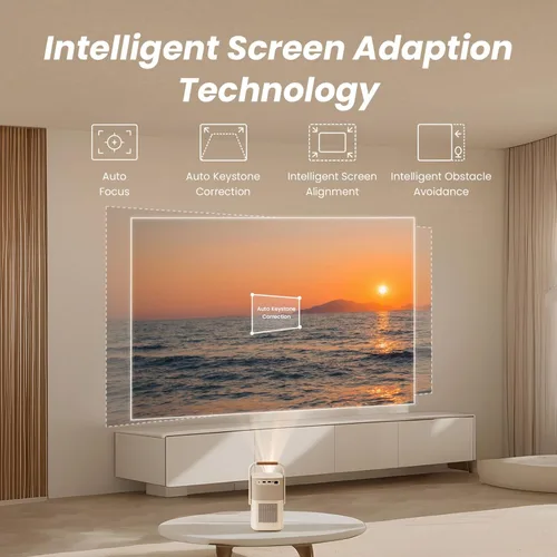 Miniatura 5 de [Sonido de JBL y batería integrada] Proyector para exteriores Yaber T2 con WiFi 6 y Bluetooth, proyector portátil de película inteligente Native