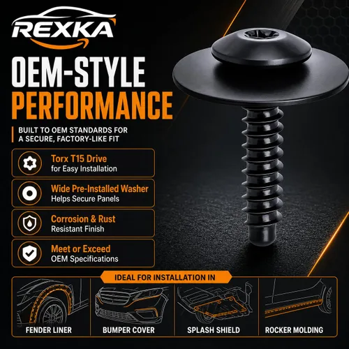 Miniatura 2 de Rexka Tornillo del protector de guardabarros contra salpicaduras 11548270 compatible con GM Chevrolet Camaro Colorado Cruze Equinox Impala Malibu