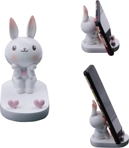 Miniatura 10 de Lindo conejo teléfono móvil soporte animal Smartphone escritorio soporte para todos los teléfonos móviles Bunny teléfono soporte escritorio ornamento