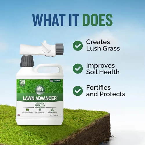 Miniatura 2 de Turf Titan Lawn Advancer - Fertilizante líquido de acción rápida para césped (32 onzas) con pulverizador de extremo de manguera, potenciador