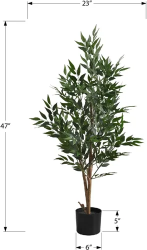 Miniatura 6 de Monarch Specialties I 9520 Planta artificial, 47 pulgadas de alto, árbol de acacia, interior, falso, falso, suelo, vegetación, maceta, seda