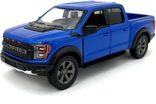 Miniatura 14 de KiNSMART SetOf4 2022 Ford F-150 Raptor - Camión de juguete a escala 1:46 de 5 pulgadas, modelo fundido a presión, negro, blanco, rojo, azul
