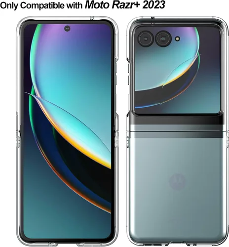 Miniatura 2 de Foluu Funda para Motorola Razr+ 2023, funda protectora de policarbonato duro transparente para Moto Razr+ 2023 (transparente)