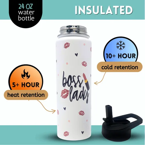 Miniatura 3 de Brooke & Jess Designs Vaso Boss Lady – El mejor regalo para mujeres – Gran botella de agua de viaje para jefes, compañeros de trabajo, mamá, Boss