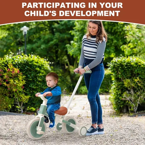 Miniatura 7 de Triciclo para niños de 6 en 1 para niños de 1 a 3 años, bicicleta de equilibrio con manillar, triciclo de equilibrio para bebé con pedal extraíble