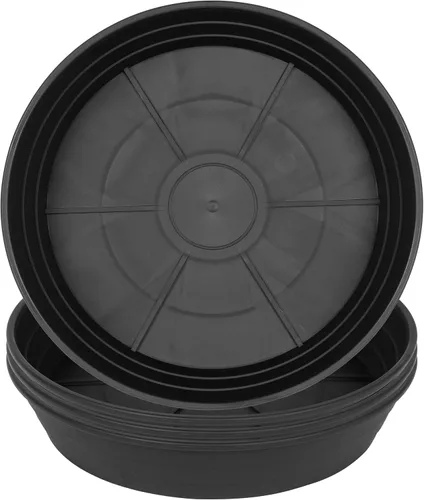 Miniatura 15 de Plato para macetas de 10 a 25 pulgadas, bandejas de riego extra profundas para macetas, bandeja de drenaje pesada para interiores sin agujeros, 4