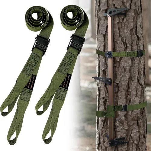 Miniatura 8 de Correas de repuesto para palos de escalada de caza, soporte de árbol resistente, correas de palo de escalada para fijar la mayoría de plataformas