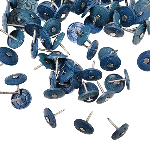 Miniatura 3 de Paquete de 2000 clavos redondos de plástico para techos de 1 pulgada, clavos de papel de alquitrán galvanizado para fijación de envoltura de casa