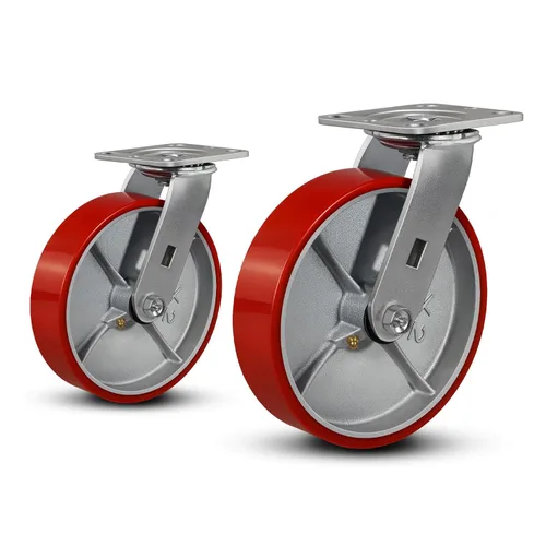 Miniatura 86 de Ruedas industriales de 4 x 2 pulgadas, ruedas resistentes, ruedas de poliuretano, capacidad de hasta 3200 libras. Uso para camión de plataforma