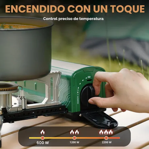 Miniatura 4 de BIG HORN OUTDOORS Estufa de campamento de butano, quemador de gas plegable portátil con bolsa de transporte para camping, uso de emergencia, cocina