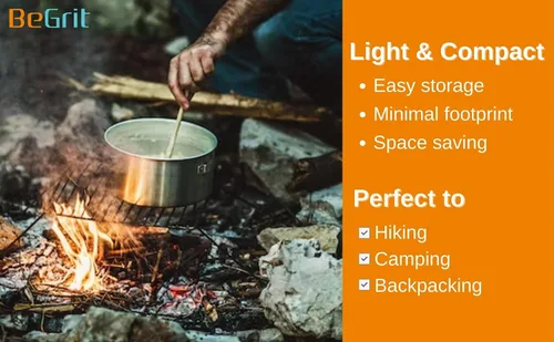 Miniatura 5 de BeGrit Mochilero Camping Cookware Mini Picnic Camping Cooking Mess Kit con Olla y Pan Set para Senderismo