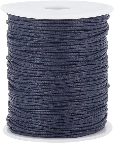Miniatura 20 de PH PandaHall - Hilo encerado de poliéster negro de 0,5 mm, 106 metros de cuerda encerada redonda para bisutería, collar, pulsera, fabricación