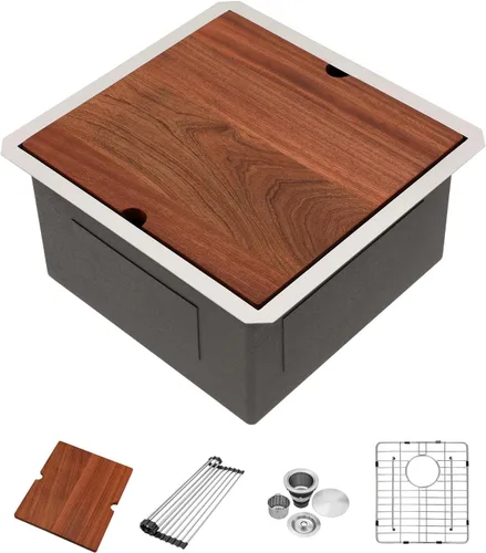 Miniatura 25 de Fregadero de Montaje Bajo de 13 Pulgadas - Beslend 13”x15”x9” Fregadero de Cocina de Acero Inoxidable de Montaje Bajo Calibre 16 Fregadero de Cocina