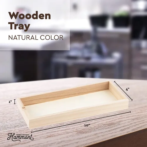 Miniatura 5 de Hammont Bandeja de bambú para servir de cocina, bandejas de madera ecológicas para carne, verduras, queso y charcutería, paquete de 4 bandejas