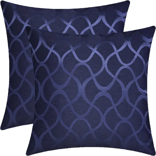 Miniatura 8 de CaliTime Juego de 2 fundas de almohada modernas, brillantes y opacos, con forma de onda, geométricas abstractas, para sofá, cama, sofá, decoración