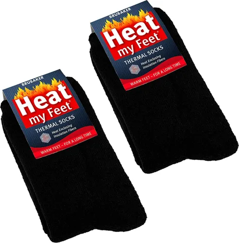 Paquete de 2 calcetines térmicos BRUBAKER Heat my Feet - Pies cálidos - Fibras aislantes que encierran el calor