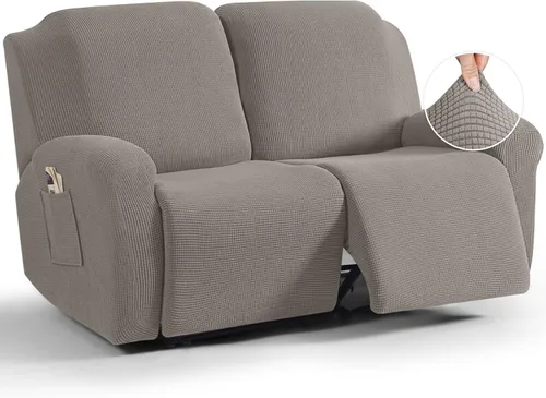 Miniatura 56 de TAOCOCO Funda reclinable de 4 piezas, funda elástica para sofá reclinable de 4 piezas, funda reclinable con 1 asiento, protector suave, fundas
