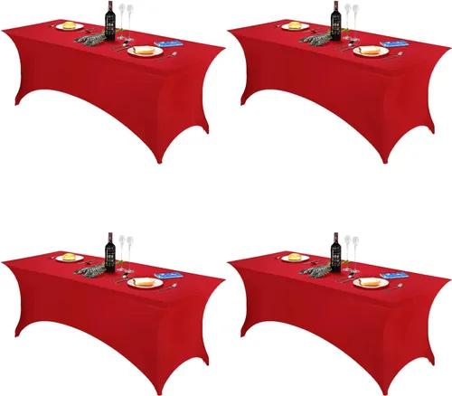 Miniatura 111 de FORLIFE - Funda de mesa de elastano, mantel ajustado de 4 pies para mesas rectangulares, funda elástica para patio, universal para bodas, banquetes