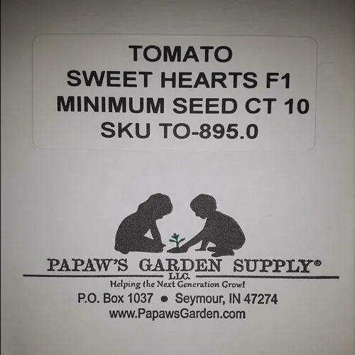 Miniatura 3 de PAPAW'S GARDEN SUPPLY LLC. ¡Ayudando a que la próxima generación crezca! Semillas híbridas de tomate de uva Sweet Hearts, sin OMG, 1 paquete de 10