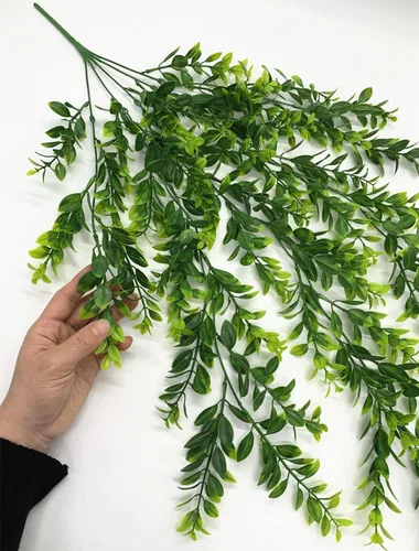 Miniatura 3 de Vid colgante artificial, hojas verdes de hiedra sintética, cadena de plástico, follaje, ratán, sauce, plantas, guirnalda de hojas de vegetación