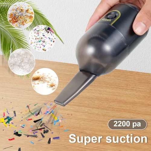 Miniatura 7 de Potente aspiradora de escritorio de 2200 pa con succión de 2200 Pa, mini aspiradora de mano de escritorio, mini barredora de polvo recargable por