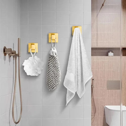 Miniatura 4 de Ganchos para toallas para baños, gancho moderno de acero inoxidable de servicio pesado montado en la pared, – ideal para colgar toallas, batas