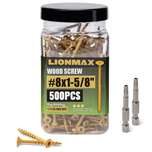 Miniatura 38 de LIONMAX Tornillos para Terraza de 1-5/8 Pulgadas, Tornillos para Madera #8 x 1-5/8", 300 PCS, Resistentes al Óxido, Recubiertos con Epoxi Exterior