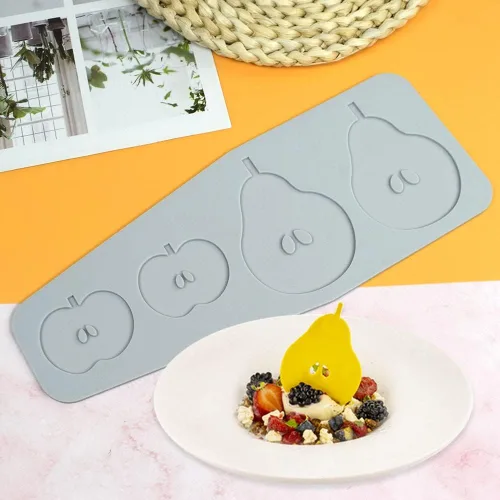 Miniatura 9 de Molde de silicona para encaje de flores, surtido de moldes texturizados para tartas, hueca 3D, fruta, manzana, pera, tapete de encaje para hornear