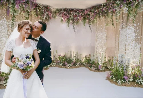 Miniatura 4 de Telón de fondo de fotografía de boda de 5 x 3 pies, telón de fondo de flores para despedida de soltera, propuesta de flores, telón de fondo
