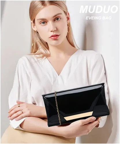 Miniatura 5 de MUDUO Bolso de mano de charol para mujer, bolso de noche, M
