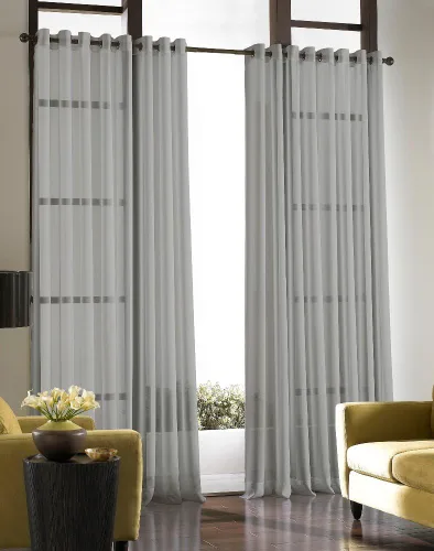 Miniatura 8 de Curtainworks Soho - Cortina de gasa transparente con ojales, 59 x 63 pulgadas, ostra