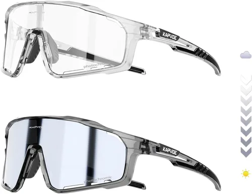 Miniatura 9 de KAPVOE Gafas de ciclismo fotocromáticas para hombres y mujeres, gafas de sol deportivas, marco de decoloración HD, gafas de bicicleta K76