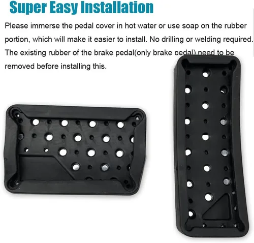 Miniatura 6 de LEXLEY 2 almohadillas de aluminio antideslizantes para pedal de freno de gas, cubiertas de pedal de acelerador sin perforación para Dodge 2011-2026