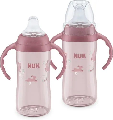 NUK First Choice - Vaso grande para aprendizaje 2.0, 10 onzas, taza para sorber con asas, a prueba de derrames, a prueba de fugas, vaso con popote
