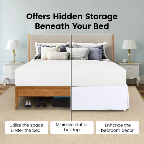 Miniatura 3 de Utopia Bedding Falda para cama individual – Paquete de 20 – Volantes plisados cuádruples suaves – Fácil ajuste con caída a medida de 15 pulgadas