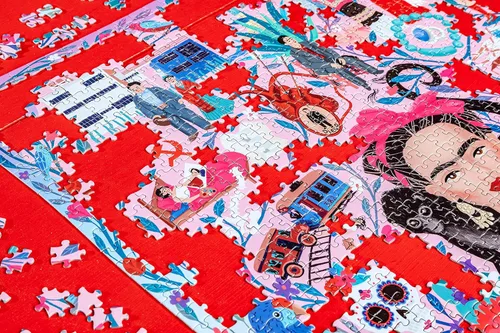 Miniatura 7 de eeBoo: Piece and Love Viva la Vida Frida Kahlo - Rompecabezas cuadrado de 1000 piezas para adultos, rompecabezas para adultos y familias, piezas