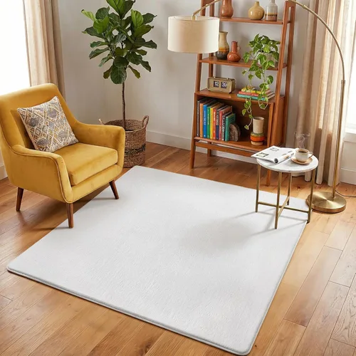 Miniatura 19 de Amearea Alfombras Modernas de Área para Dormitorio Sala de Estar, 4x6 Pies Gris Alfombra de Espuma Viscoelástica Engrosada, Alfombras Mullidas