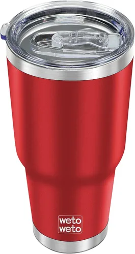 Miniatura 32 de WETOWETO - Vaso de 30oz, taza de viaje con aislamiento al vacío de acero inoxidable, taza de café y agua con recubrimiento en polvo de doble pared