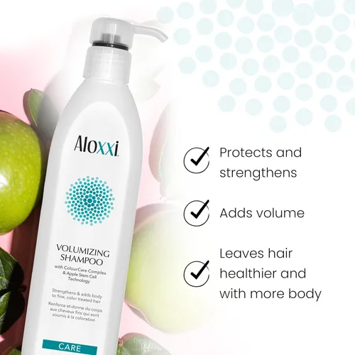 Miniatura 3 de ALOXXI Champú voluminizador para cabello fino o fino teñido con tecnología de células madre de manzana, aceites de oliva y semilla de uva, 10.1
