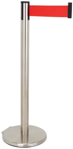 Miniatura 12 de QueuePole.Deluxe - Puntal de control de multitudes de 41 pulgadas con barrera retráctil de 10 pies, poste dorado, cinturón negro (RCCDXBZBK)