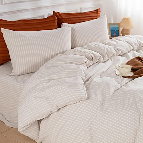 Miniatura 11 de NEXHOME PRO Funda de edredón de algodón para niños, tamaño twin, aspecto de lino, blanco, orgánico, natural, 100% algodón lavado, juego de ropa